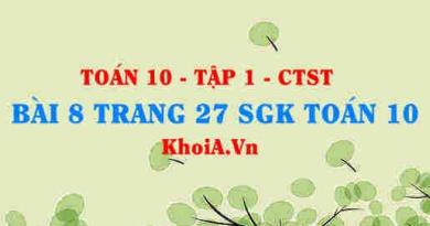 Bài 8 trang 27 SGK Toán 10 tập 1 Chân trời sáng tạo